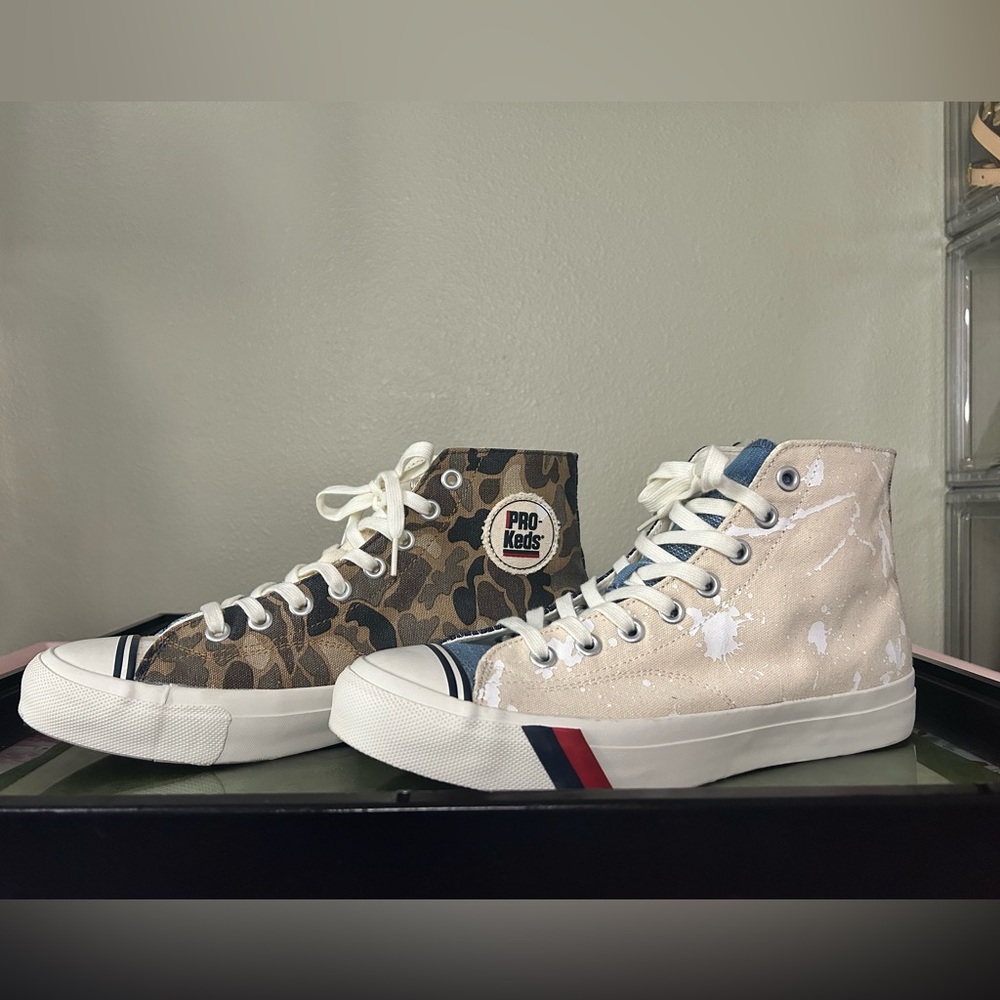 Pro-Keds High-Top Sneakers in Denim & Beige - Picture 2 of 10